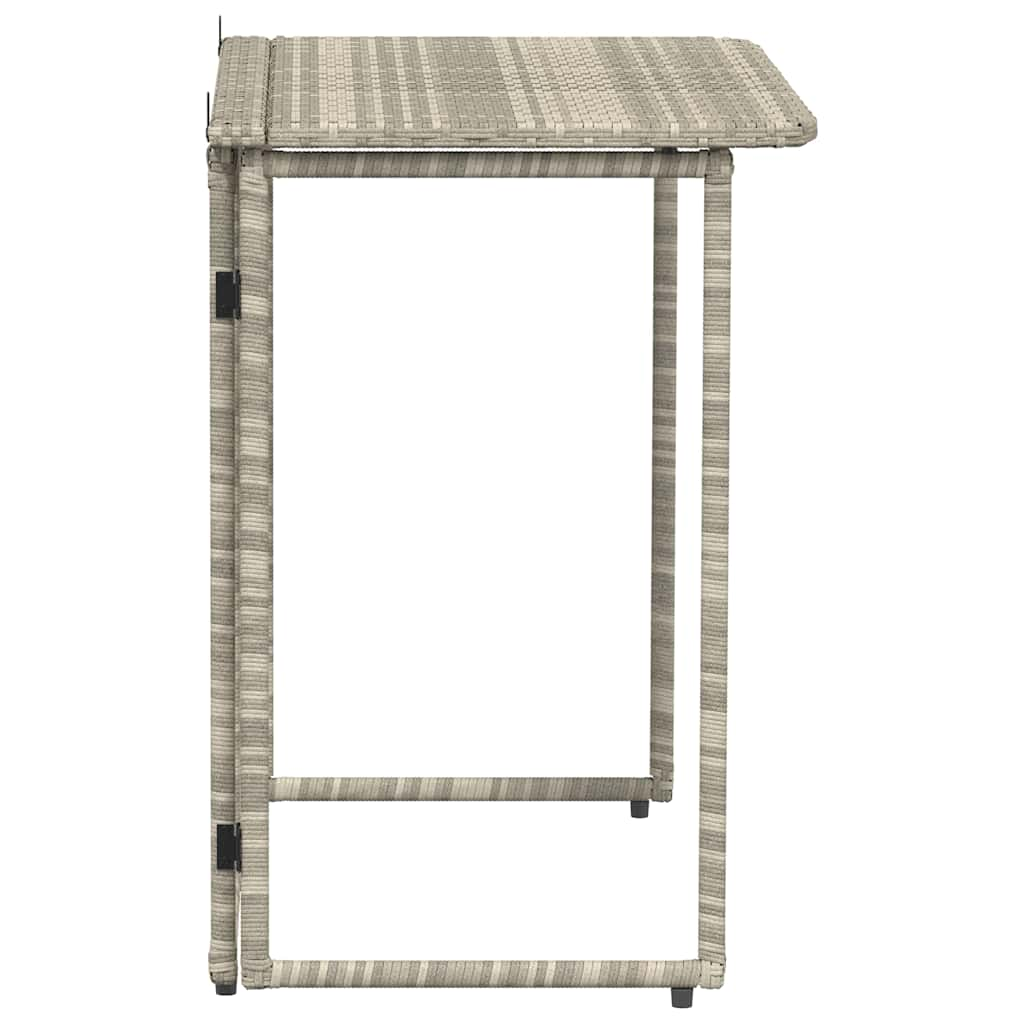 Tuintafel inklapbaar 90x51x75 cm poly rattan lichtgrijs