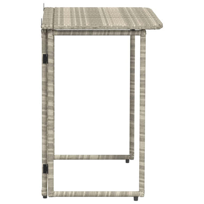 Tuintafel inklapbaar 90x51x75 cm poly rattan lichtgrijs