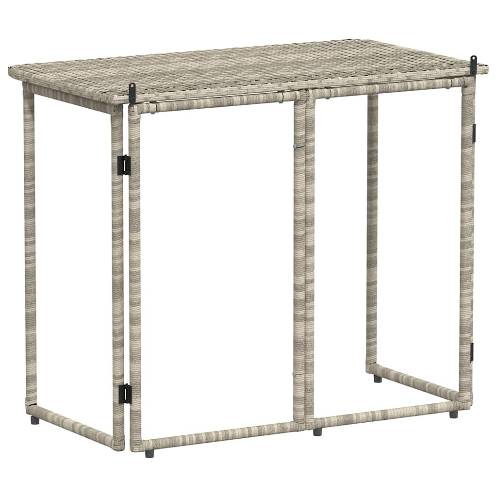 Tuintafel inklapbaar 90x51x75 cm poly rattan lichtgrijs