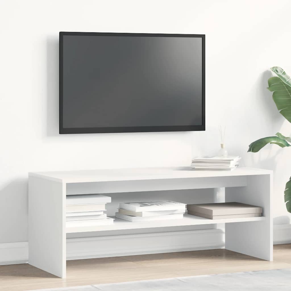 Tv-meubel 100x40x40 cm bewerkt hout wit