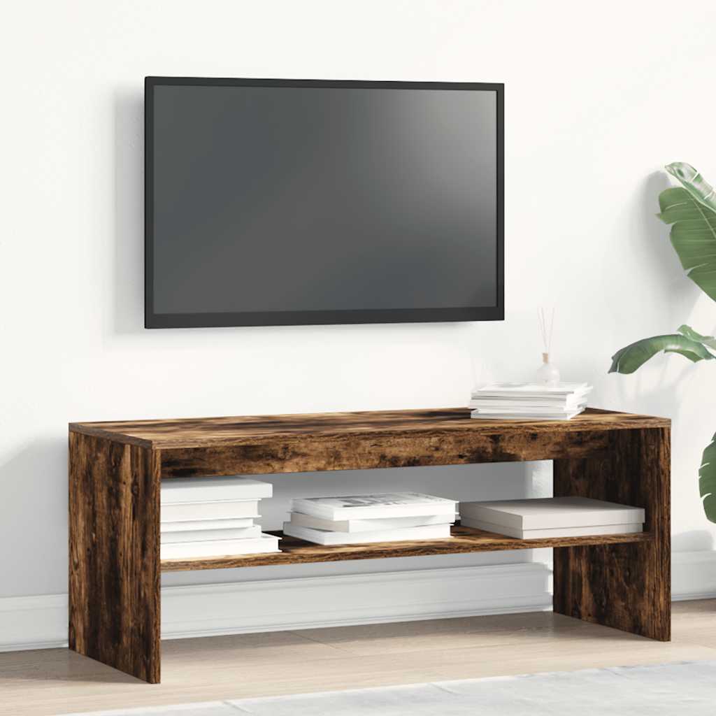 Tv-meubel 100x40x40 cm bewerkt hout gerookt eikenkleurig