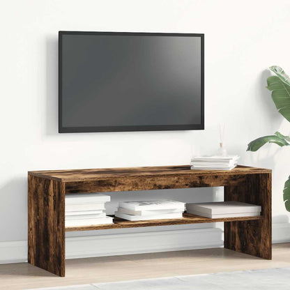 Tv-meubel 100x40x40 cm bewerkt hout gerookt eikenkleurig