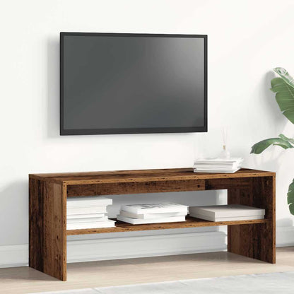 Tv-meubel 100x40x40 cm bewerkt hout oud houtkleurig