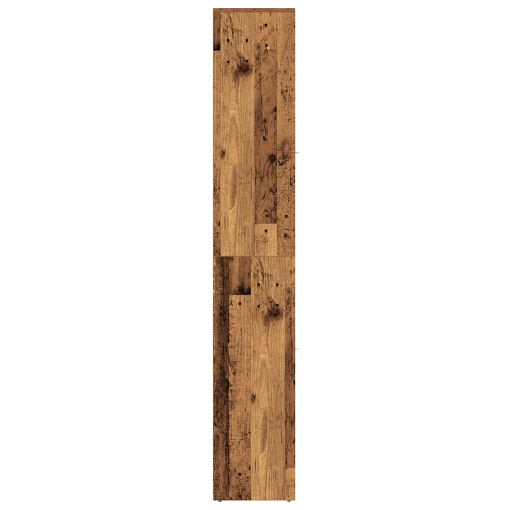 Badkamerkast 30x30x183,5 cm bewerkt hout oud houtkleurig