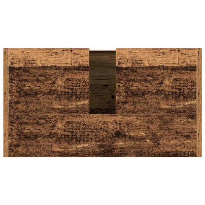 Wastafelkast 60x33x60 cm bewerkt hout oud houtkleurig