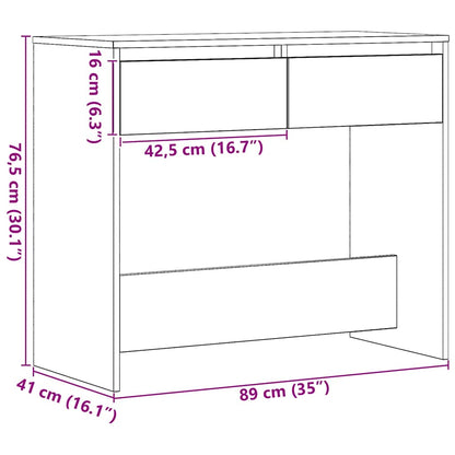 Wandtafel 89x41x76,5 cm spaanplaat zwart eikenkleurig