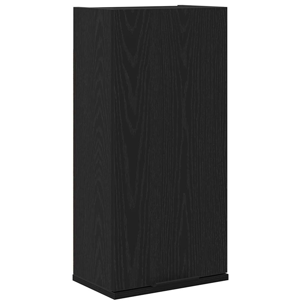 Wandkast 32x20x67 cm bewerkt hout zwart eikenkleurig