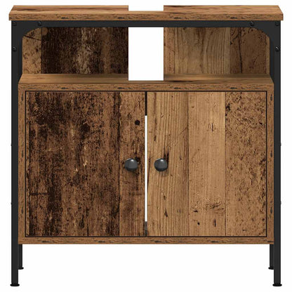 Wastafelmeubel 60x30x60 cm spaanplaat oud hout