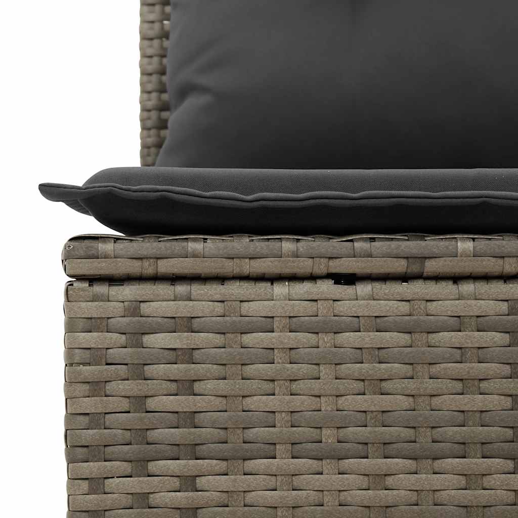 2-delige Loungeset met kussens poly rattan acacia grijs