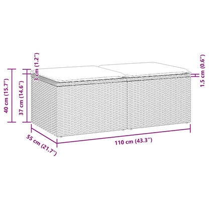 2-delige Loungeset met kussens poly rattan acacia beige