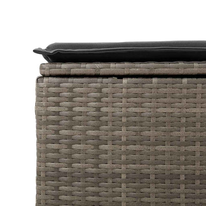 2-delige Loungeset met kussens poly rattan acacia grijs