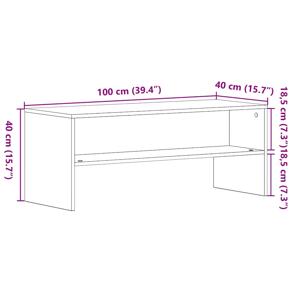 Tv-meubel 100x40x40 cm spaanplaat zwart eikenkleurig